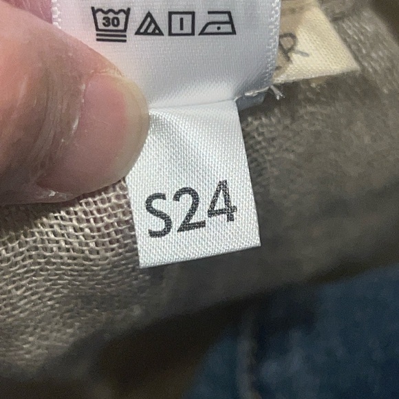 EILEEN FISHER XS Organic Linen Round Neck Short Sleeve Cropped Boxy Poncho Beige - Picture 10 of 10